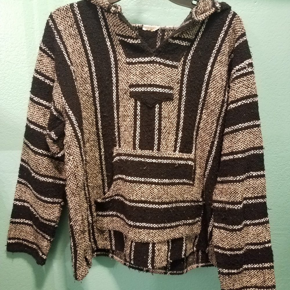 Cream & Brown Boho Hoodie